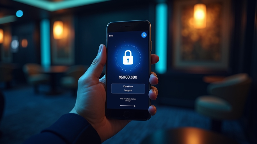 Mobiles Casino mit sicherer Zahlung und Support-Anzeige auf dem Smartphone